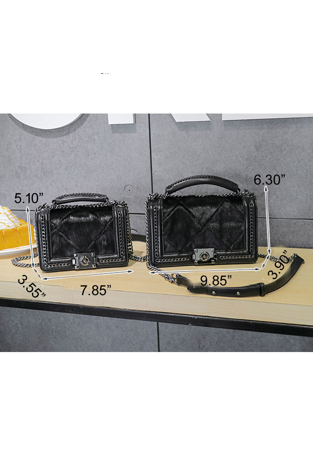 Women Chain Hidden Zipper Crossbody Bag
