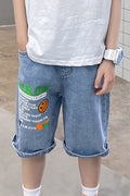 Kids Boys Denim Fashion Easy-Going Mid-Waist Casual and weekend Summer Denim Short