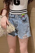 Kids Girls Modern Design Solid Pattern Stylish Denim Summer Short