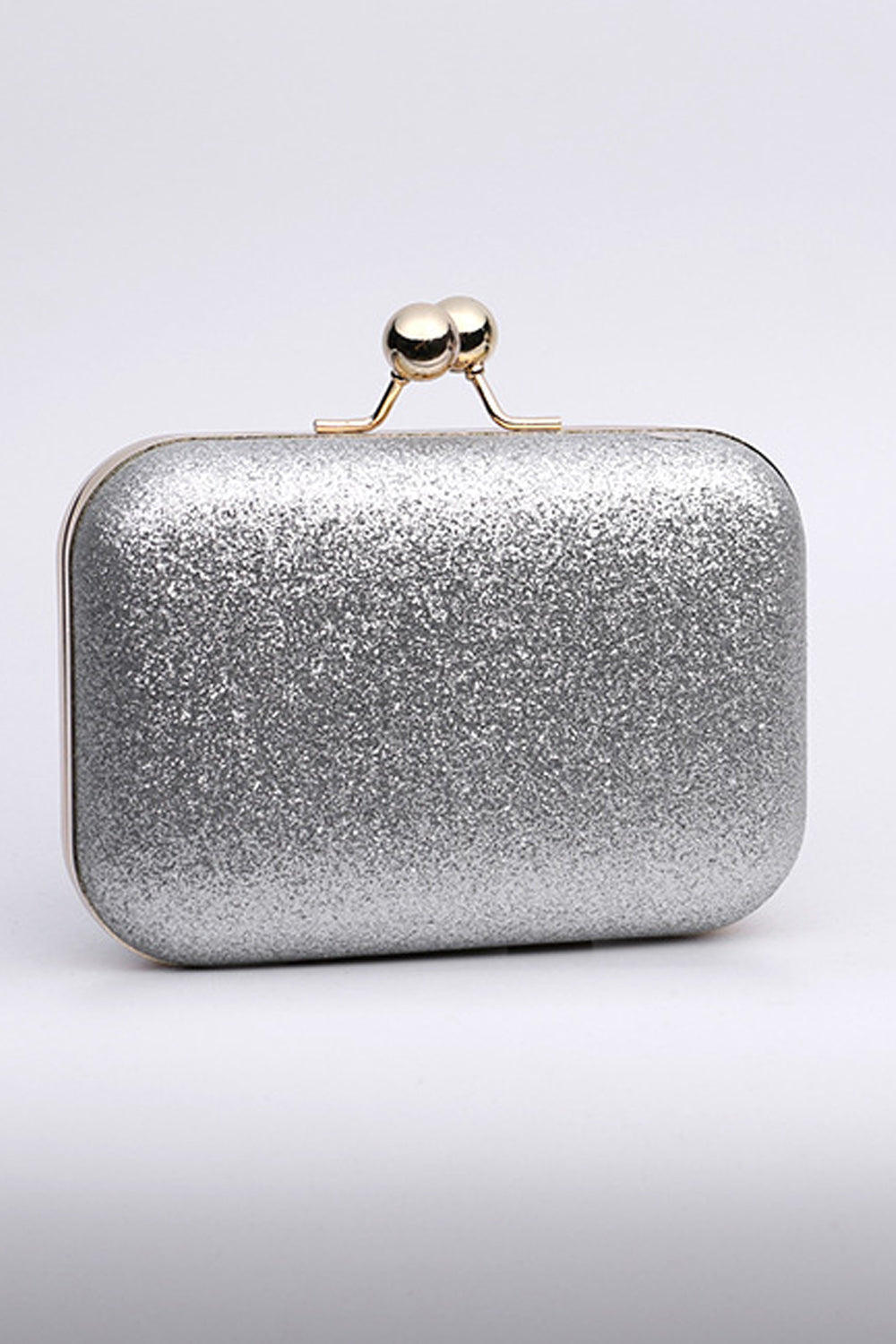 Women Metal Lovely Sequins Pattern Hook Closure Horizontal Shaped Clutch Bag