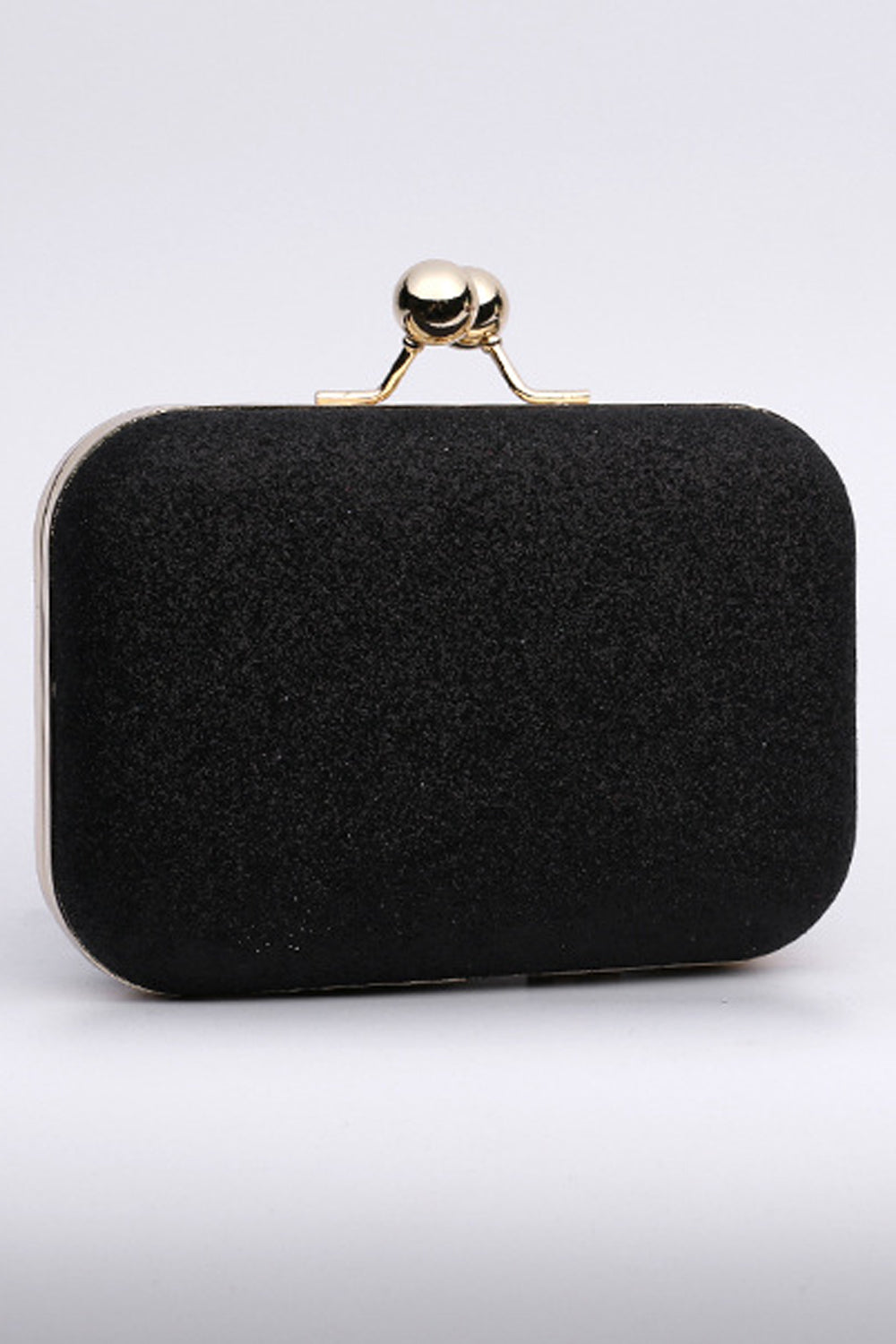 Women Metal Lovely Sequins Pattern Hook Closure Horizontal Shaped Clutch Bag