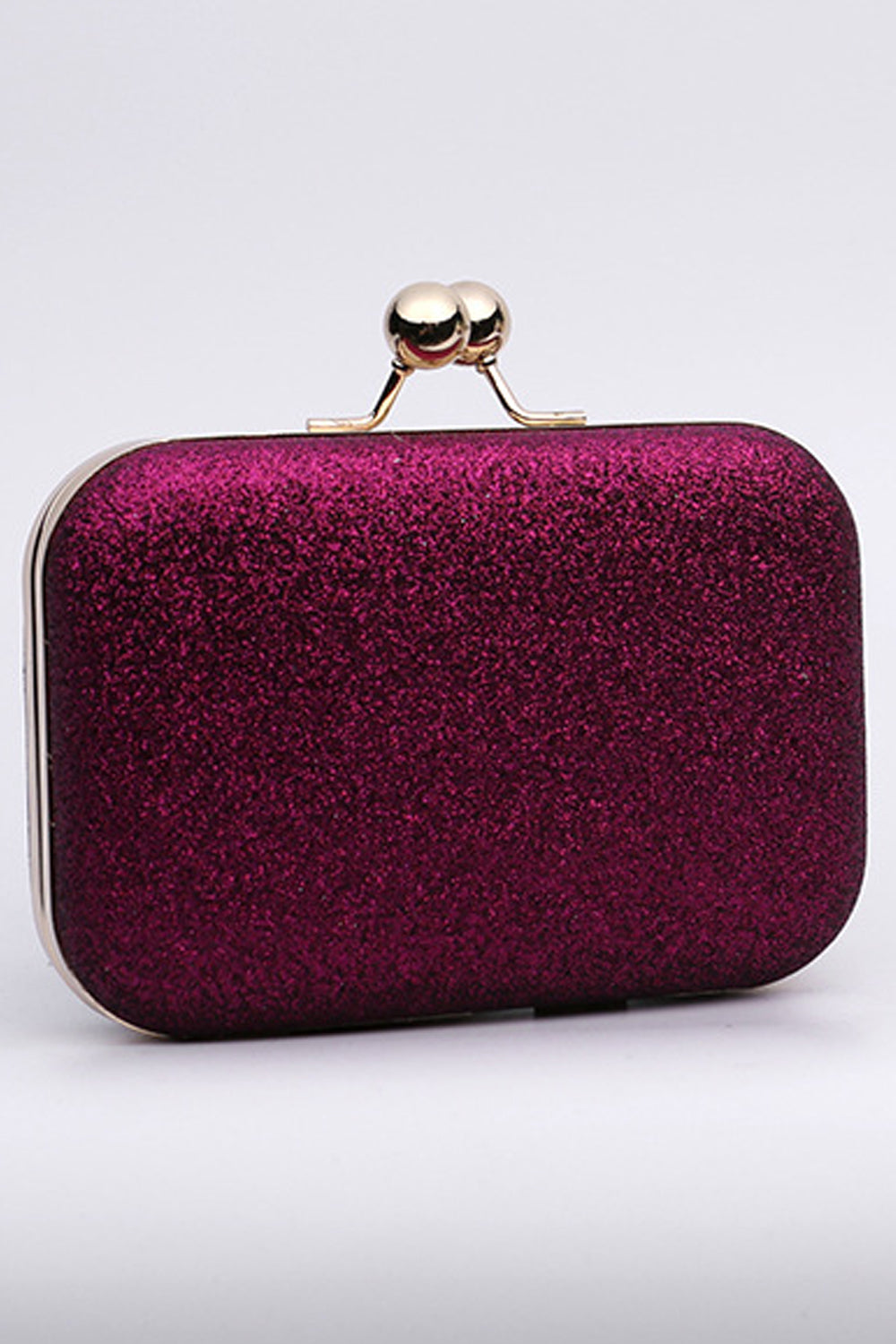 Women Metal Lovely Sequins Pattern Hook Closure Horizontal Shaped Clutch Bag
