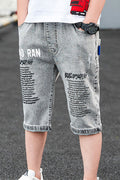 Kids Boys Breathable Restful Elasticated Waist Superb Letter Pattern Casual Short