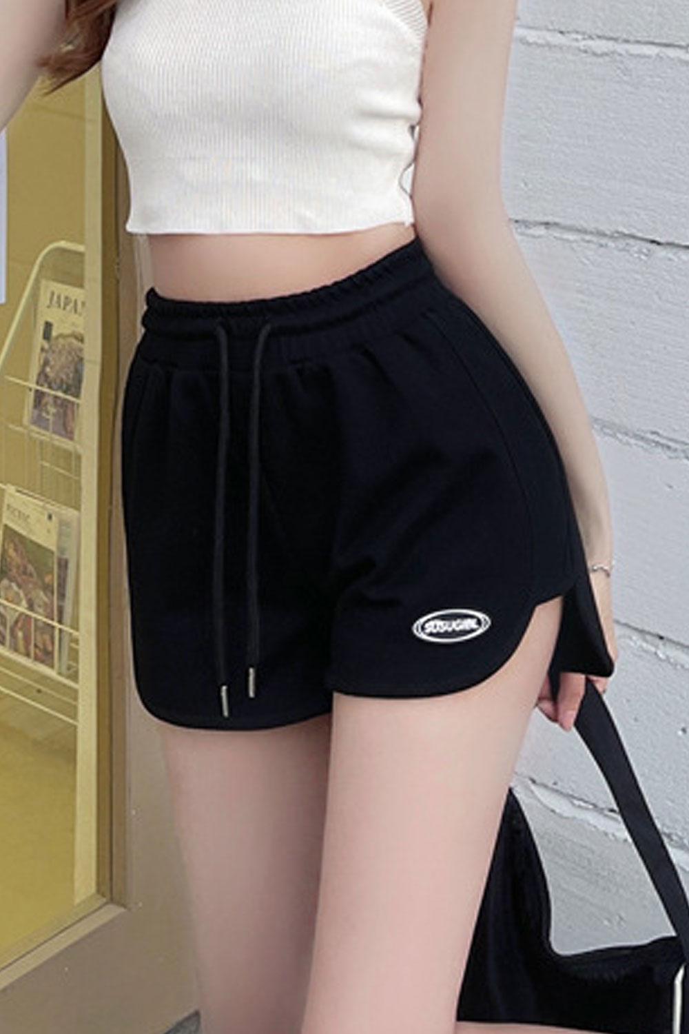 Women Soft & Cozy Drawstring Elasticated Waist Solid Pattern Summer Loose Short