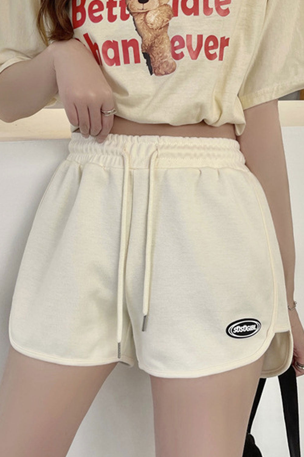 Women Soft & Cozy Drawstring Elasticated Waist Solid Pattern Summer Loose Short