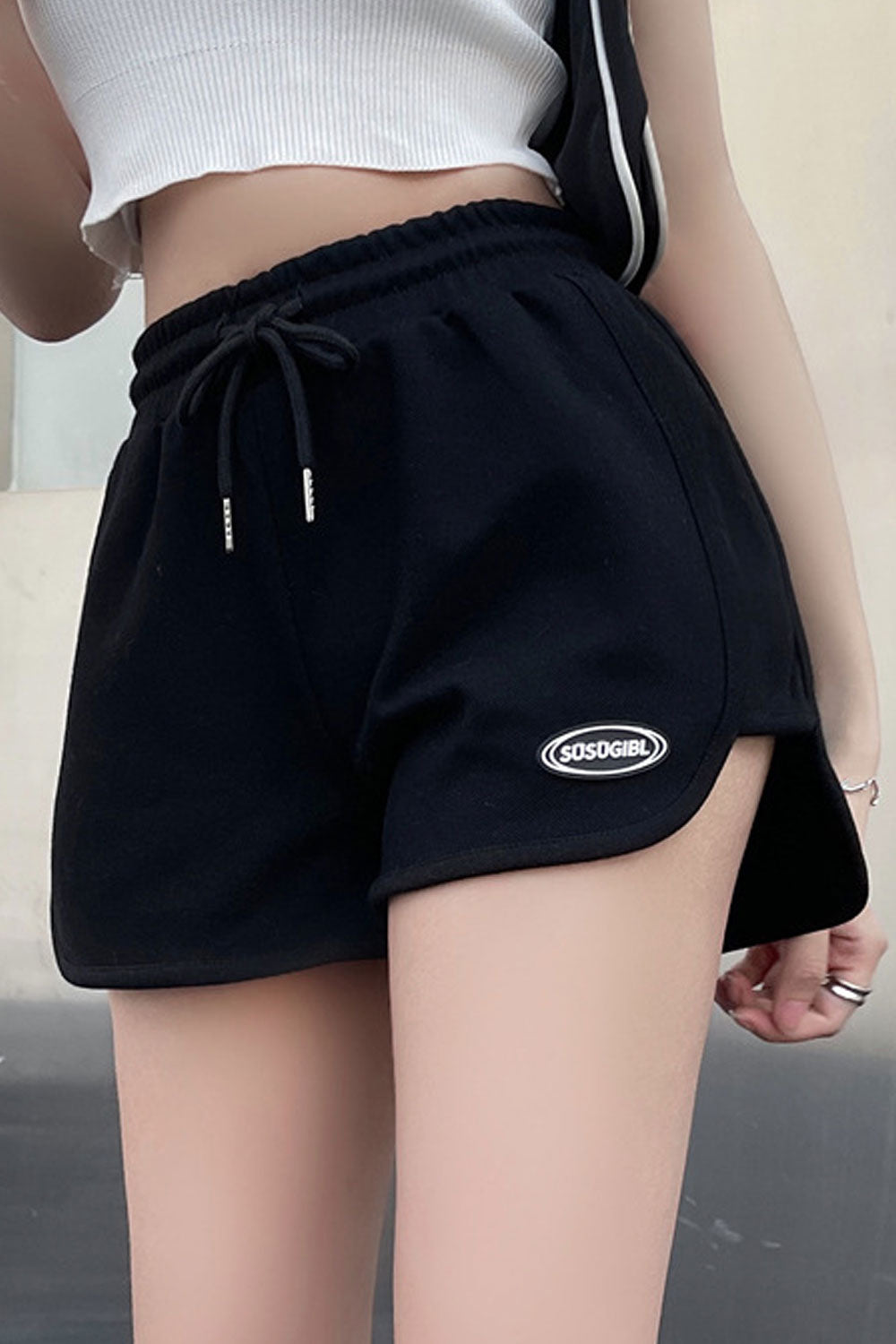 Women Soft & Cozy Drawstring Elasticated Waist Solid Pattern Summer Loose Short