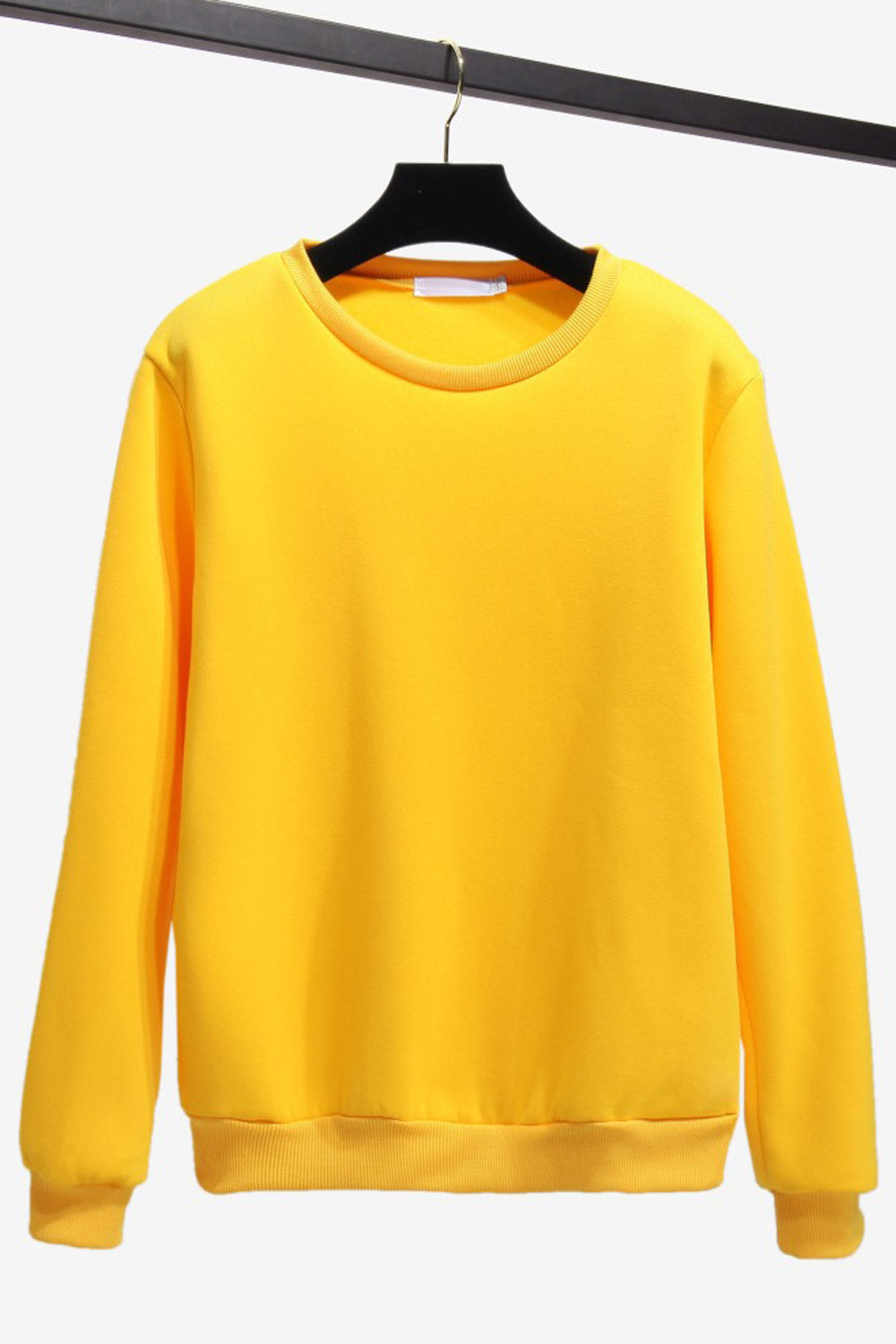 Women Comfy Solid Pattern Loose Fit Long Sleeve Ribbed Hem Sweatshirt