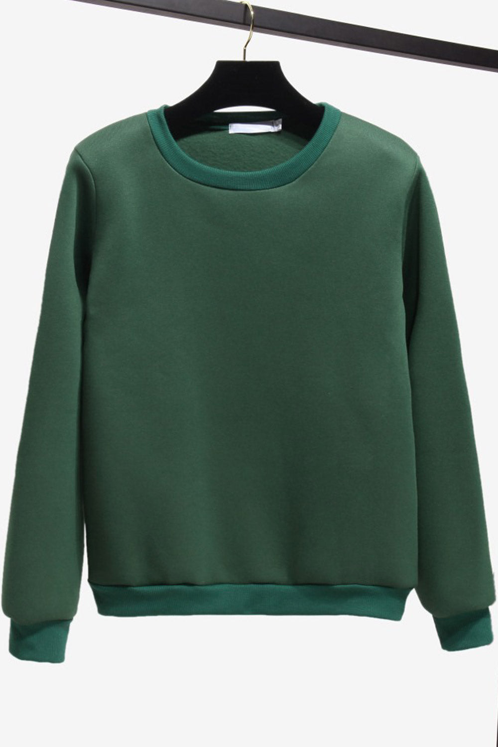 Women Comfy Solid Pattern Loose Fit Long Sleeve Ribbed Hem Sweatshirt
