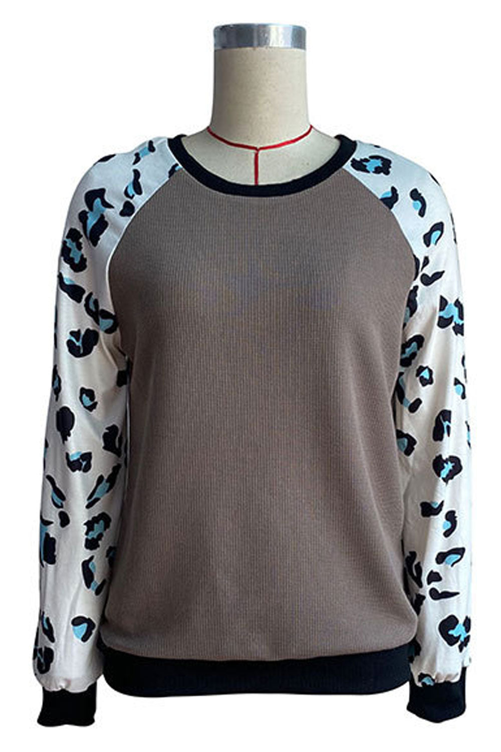 Women Winter Warm & Durable Classy Leopard Pattern Long Sleeve Casual Round Neck Pullover Sweater