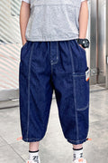Kids Boys Easy & Comfy Mid-Waist Superb Solid Colored Summer Fashion Casual Denim Jeans