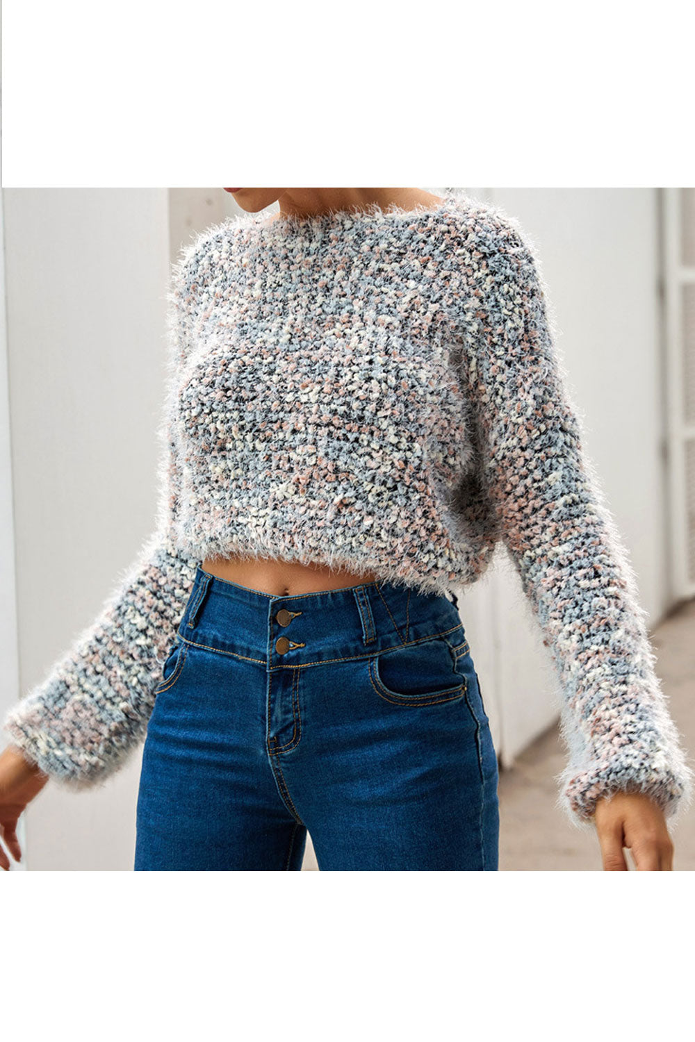 Women Knitted Long Sleeve Fabulous Solid Colored Winter Short Fashion Pullover Sweater