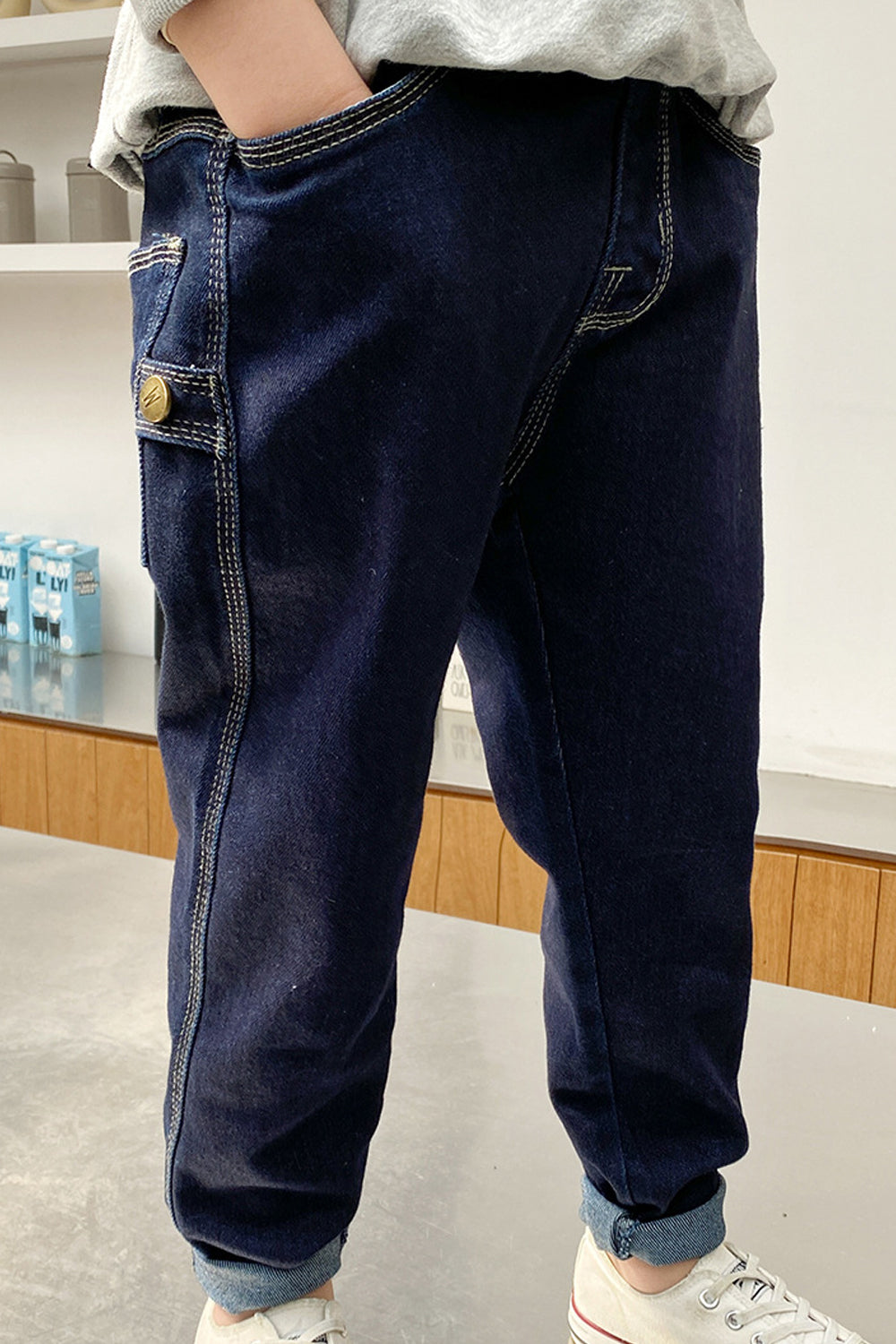 Kids Boys Summer Fashion Relaxed Fit Elasticated High-Waist Summer Breathable Denim Jeans