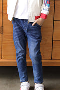 Kids Boys Soft & Breathable Mid-Waist Delightful Letter Pattern Pockets Styled Casual Denim Jeans