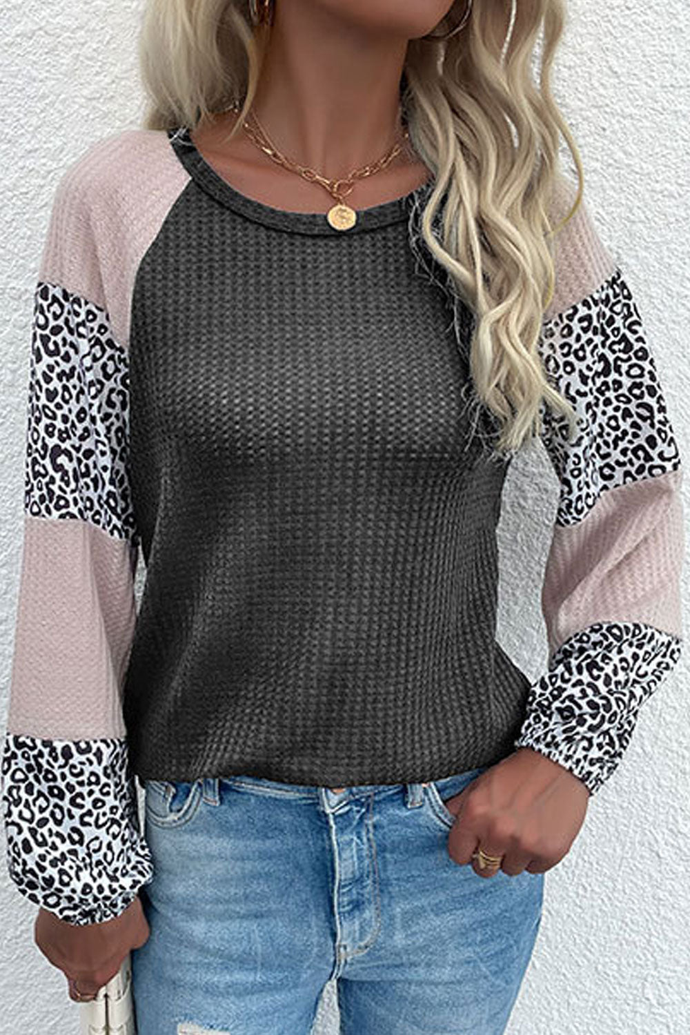 Women Trendy Leopard Pattern Loose Long Sleeve Thick Winter Fashion Pullover Sweater