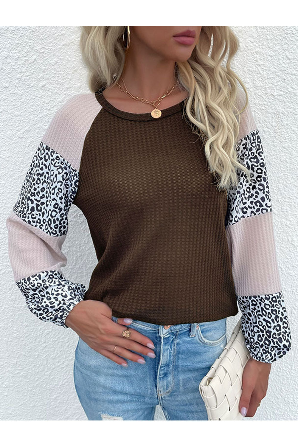 Women Trendy Leopard Pattern Loose Long Sleeve Thick Winter Fashion Pullover Sweater
