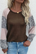 Women Trendy Leopard Pattern Loose Long Sleeve Thick Winter Fashion Pullover Sweater