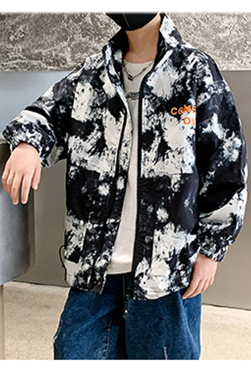 Kids Boys Stylish High-Neck Zip Closure Durable Flap Pockets Winter Windbreaker Jacket