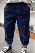 Kids Boys Fashionable Solid Colored Pockets Designed Thin & Breathable Casual Denim Jeans