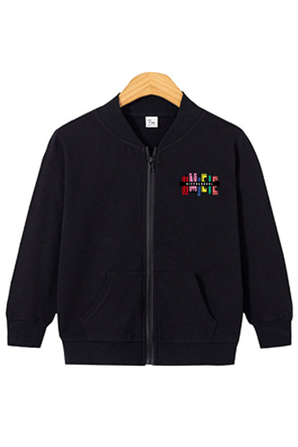 Kids Boys Elegant Colorful Letter Pattern Zip Closure Long Sleeve Winter Jacket