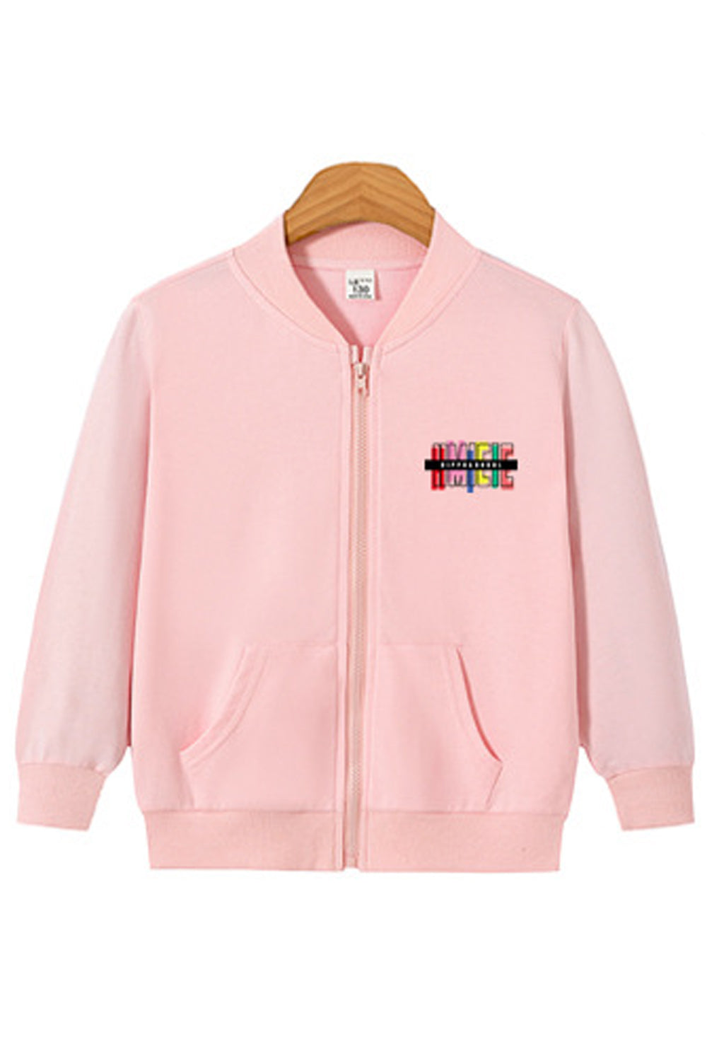 Kids Boys Elegant Colorful Letter Pattern Zip Closure Long Sleeve Winter Jacket