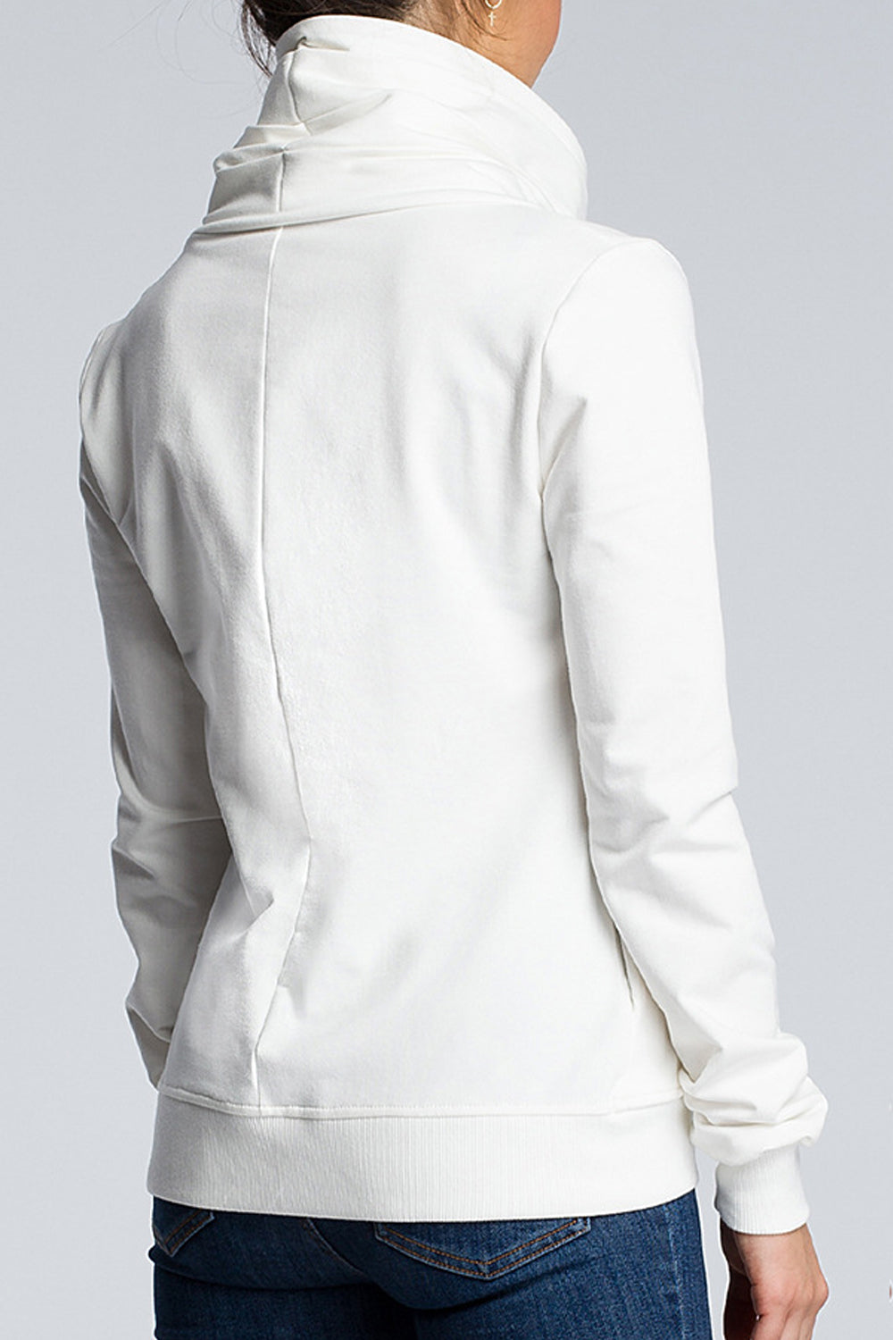 Women Winter Lovely Solid Colored Oblique Zipper Styled Restful Long Sleeve Comfortable Casual Jacket