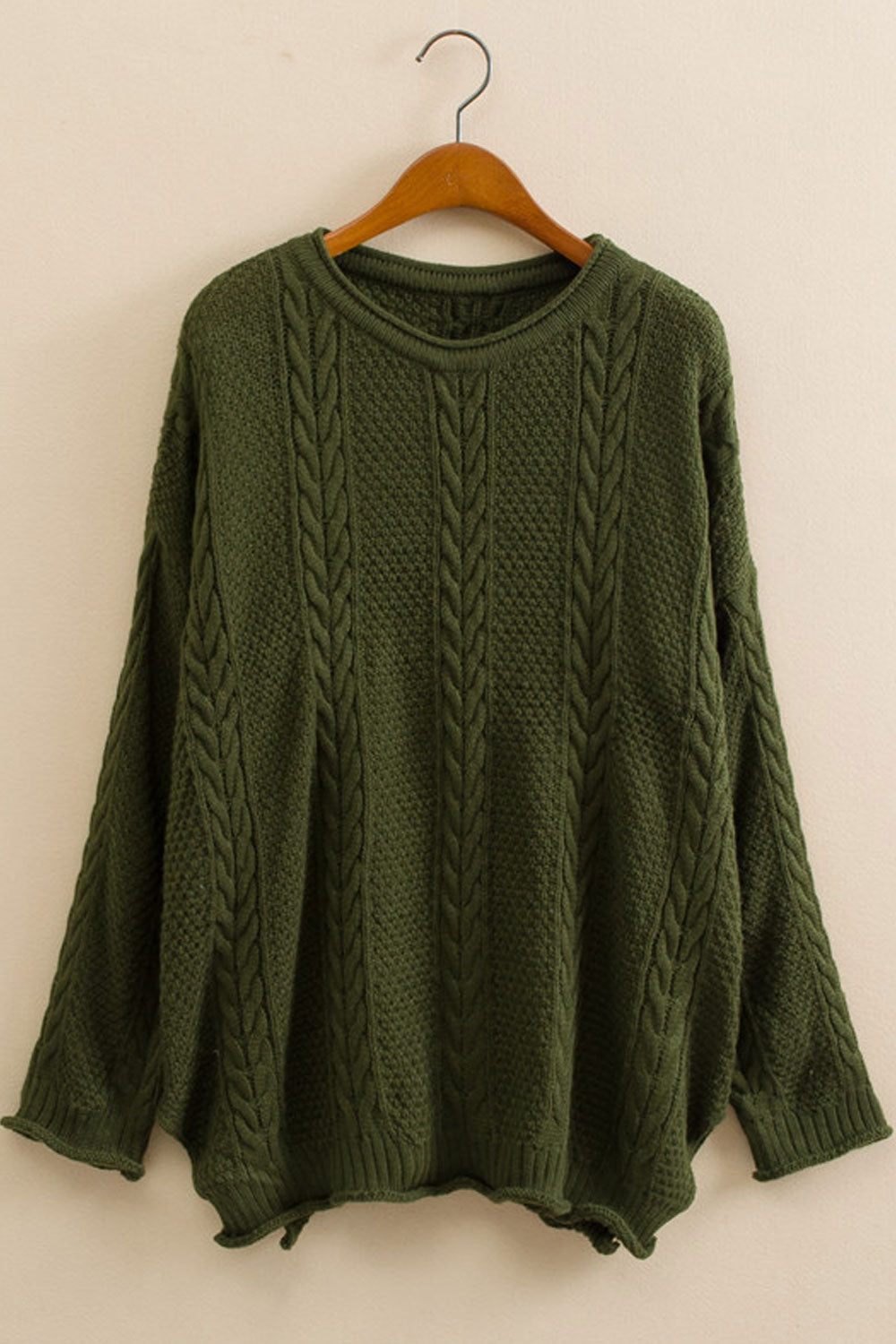 Women Restful & Thick Long Sleeve Easy Round Neck Tremendous Solid Colored Durable Winter Sweater