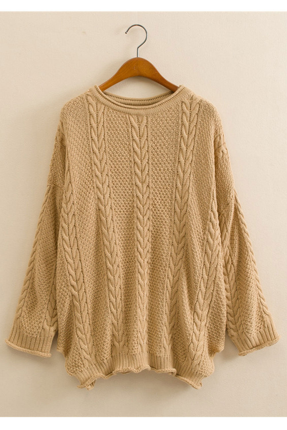 Women Restful & Thick Long Sleeve Easy Round Neck Tremendous Solid Colored Durable Winter Sweater