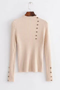 Women Awesome Solid Colored Slim Fit Long Sleeve Easy Round Neck Weekend Sweater