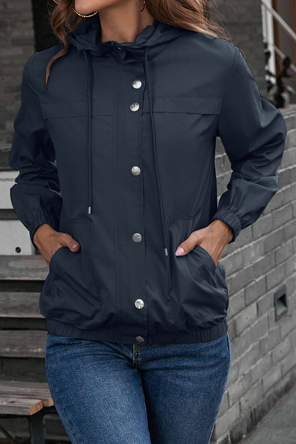 Women Warm & Lightweight Hooded Neck Easy Long Sleeve Trendy Solid Colored Zipper Casual Jacket