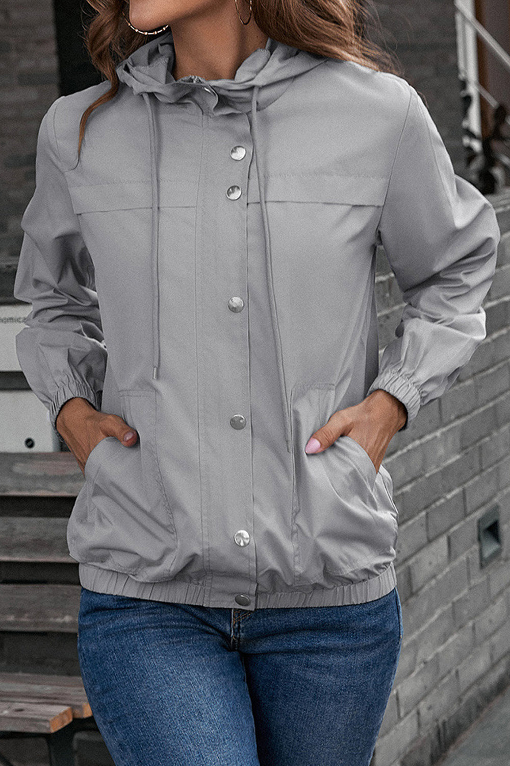 Women Warm & Lightweight Hooded Neck Easy Long Sleeve Trendy Solid Colored Zipper Casual Jacket