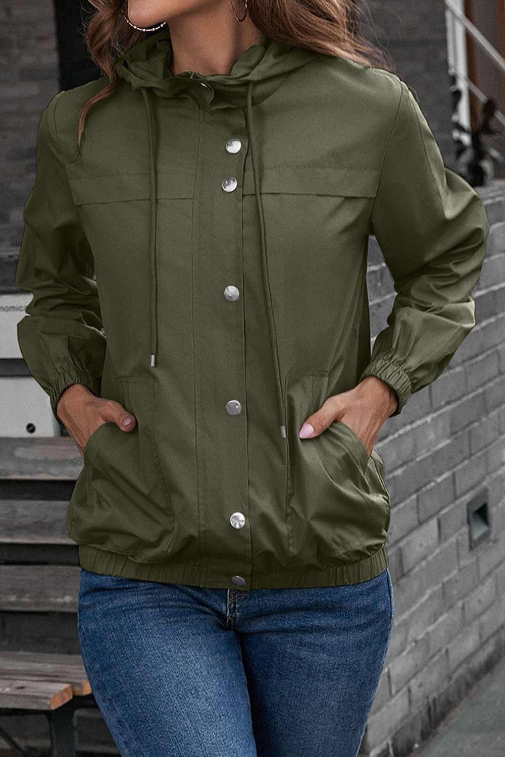 Women Warm & Lightweight Hooded Neck Easy Long Sleeve Trendy Solid Colored Zipper Casual Jacket