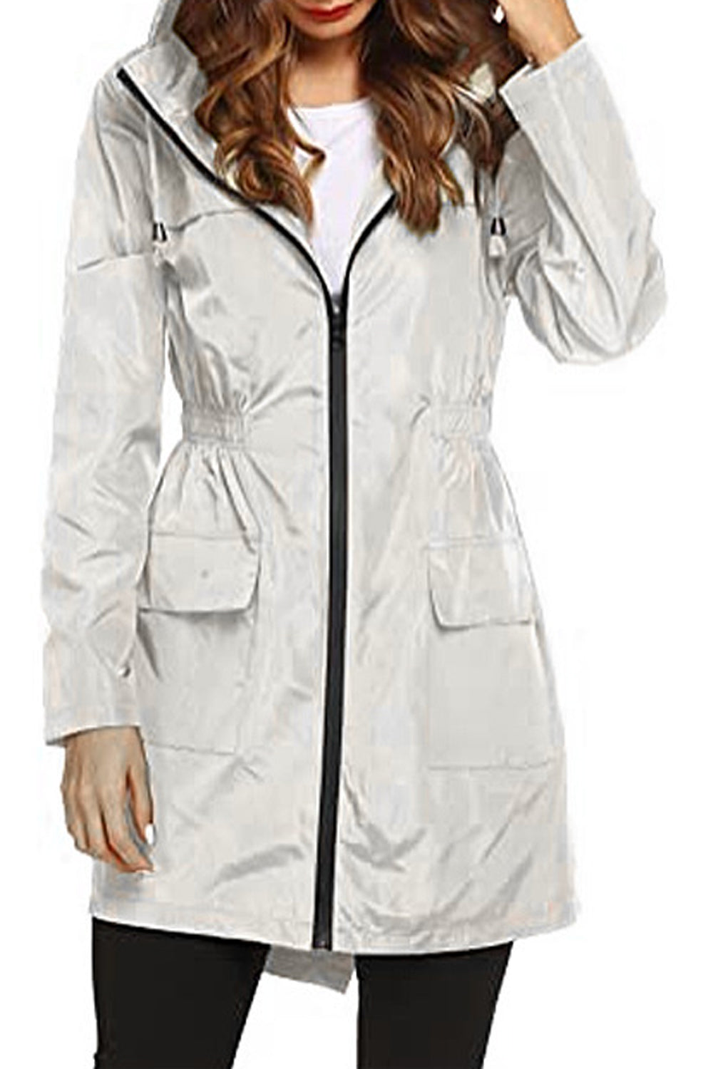 Women Trendy Solid Colored Windproof Long Sleeve & Hat Neck Winter Mid-Length Casual Jacket