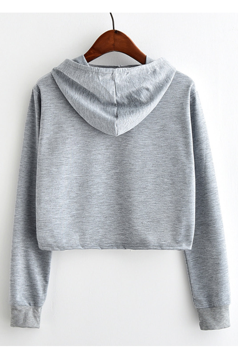 Women Fantastic Printed Pattern Durable Drawstring Restful Long Sleeve Short Hoodie