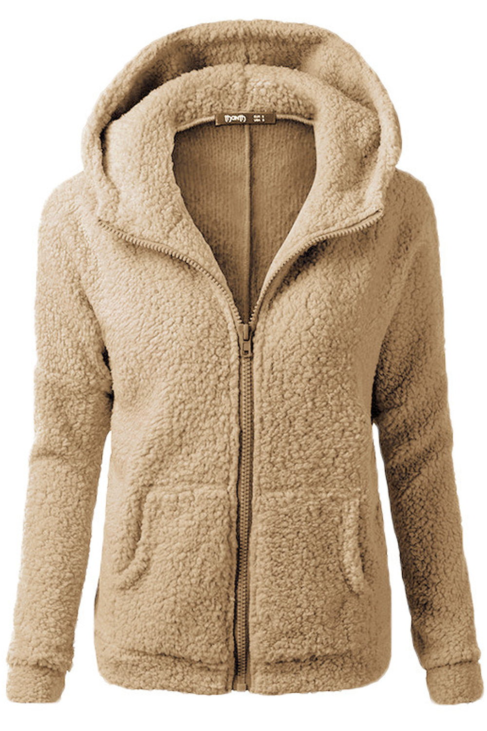 Women Thick & Warm Restful Kangaroo Style Pockets Zipper Closure Hooded Winter Warm Cardigan