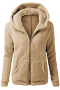 Women Thick & Warm Restful Kangaroo Style Pockets Zipper Closure Hooded Winter Warm Cardigan