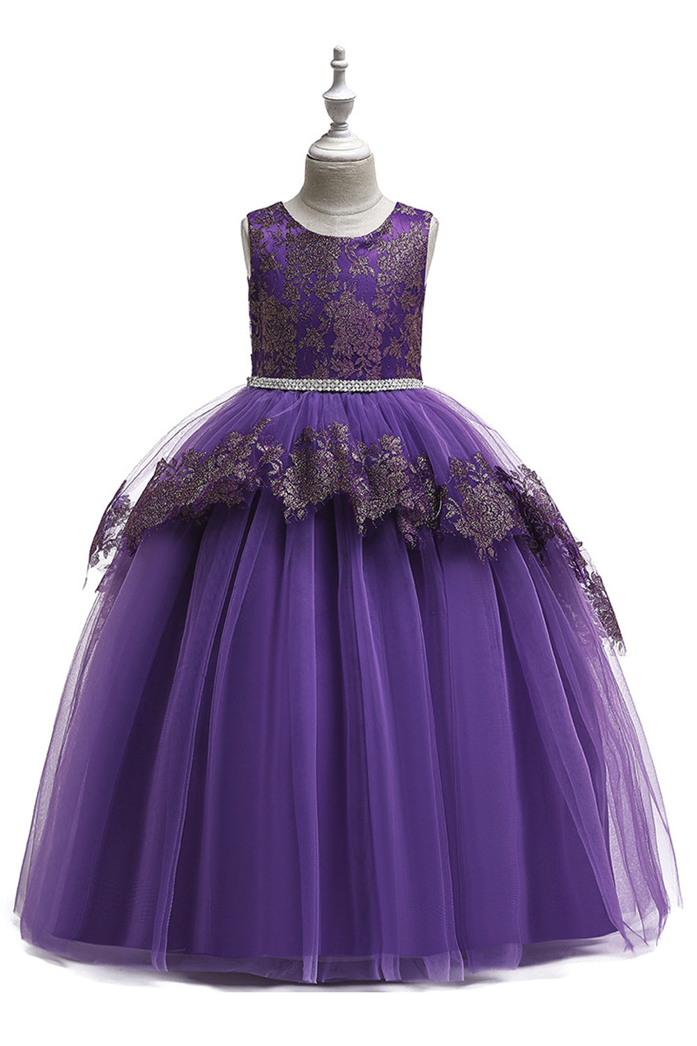 Kid Girl Classy Flower Mesh Skirt Princess Dress