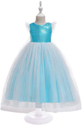 Kid Girl Delightful Sequin Flying sleeve Wedding Dress