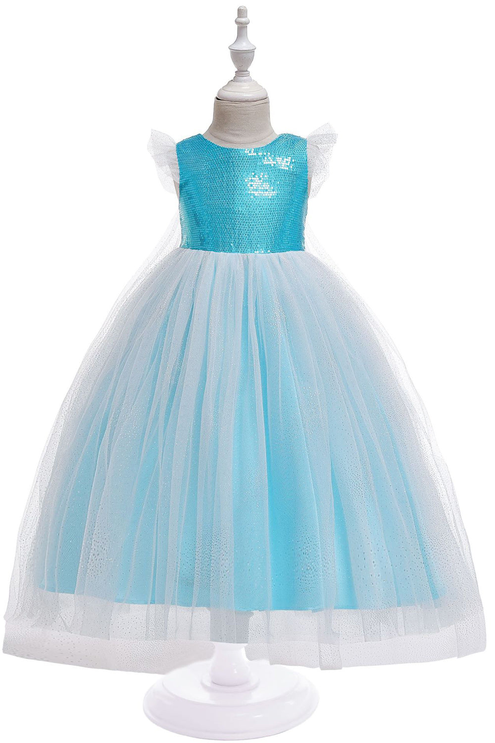 Kid Girl Delightful Sequin Flying sleeve Wedding Dress
