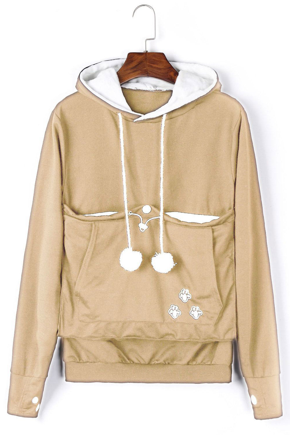 Women Long Slim Sleeves Casual Cat Hoodie
