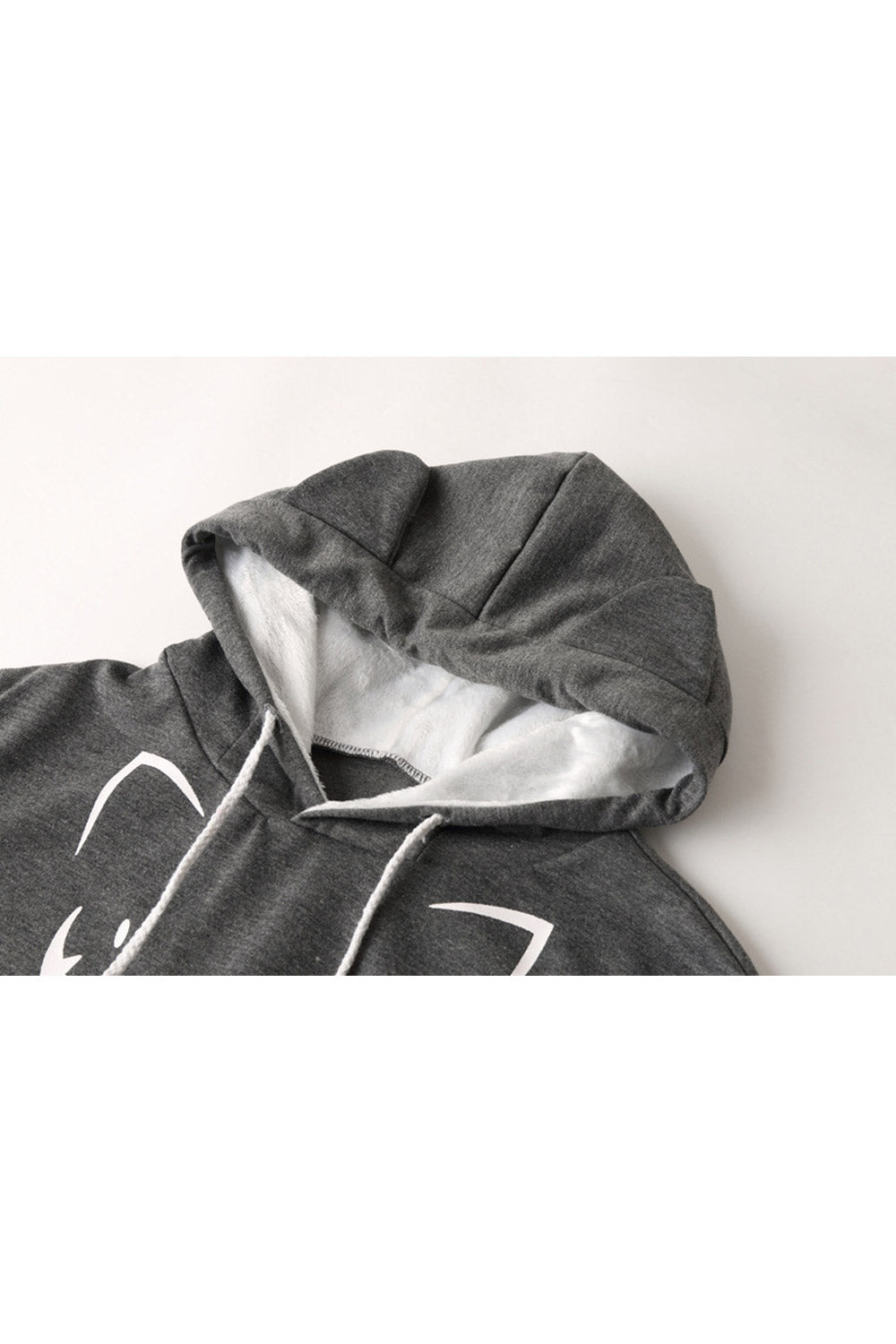 Women Cat Face Long Sleeves Hoodie
