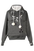 Women Cat Face Long Sleeves Hoodie