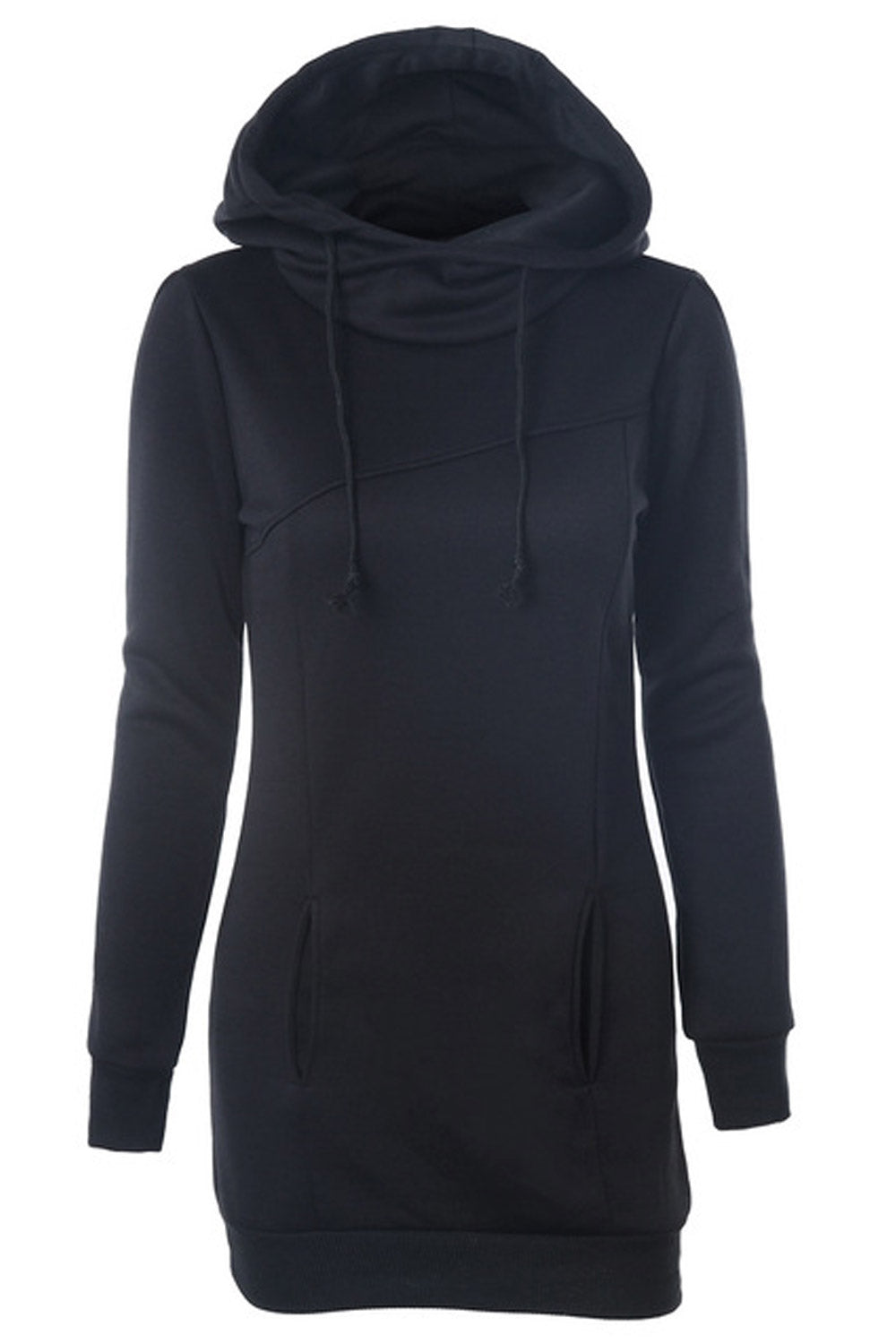Women Long Length Slim Casual Hoodie