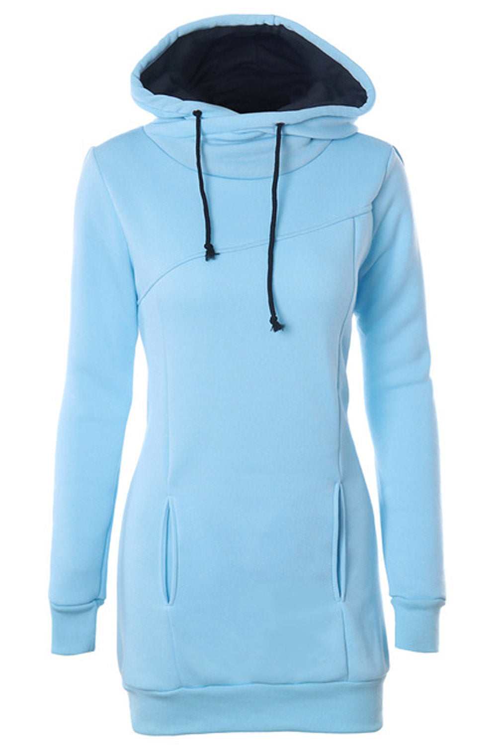 Women Long Length Slim Casual Hoodie