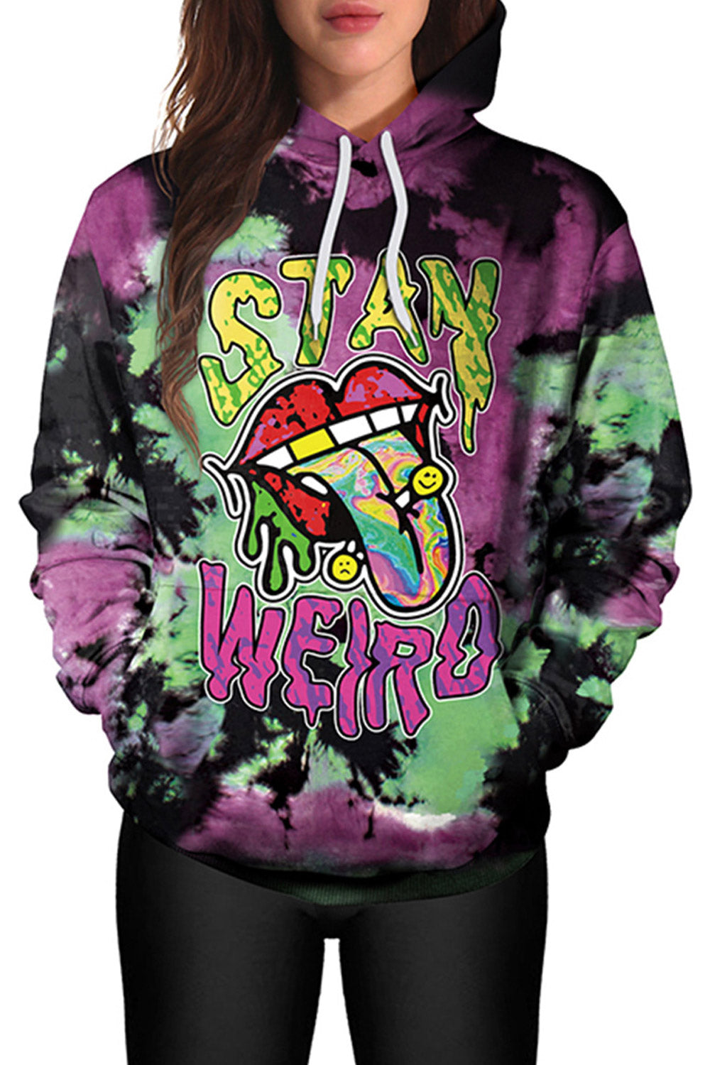 Women 3D Hip Hop Print Loose Hoodie