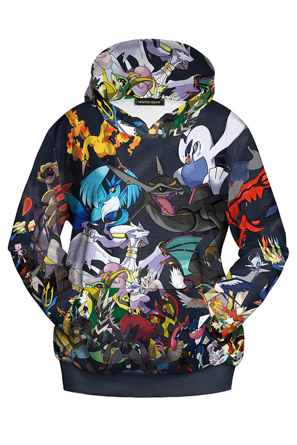 Women Rib Knit Cuffs 3D Printed Hoodie