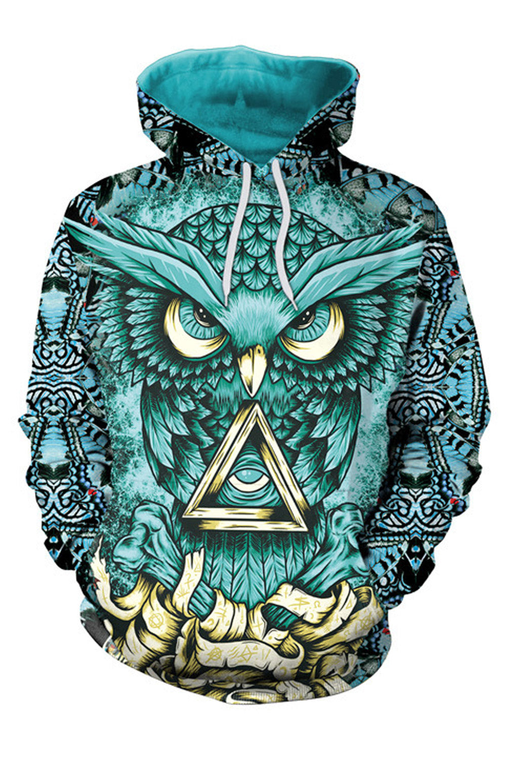 Women 3D Owl Print Warm Winter Hoodie