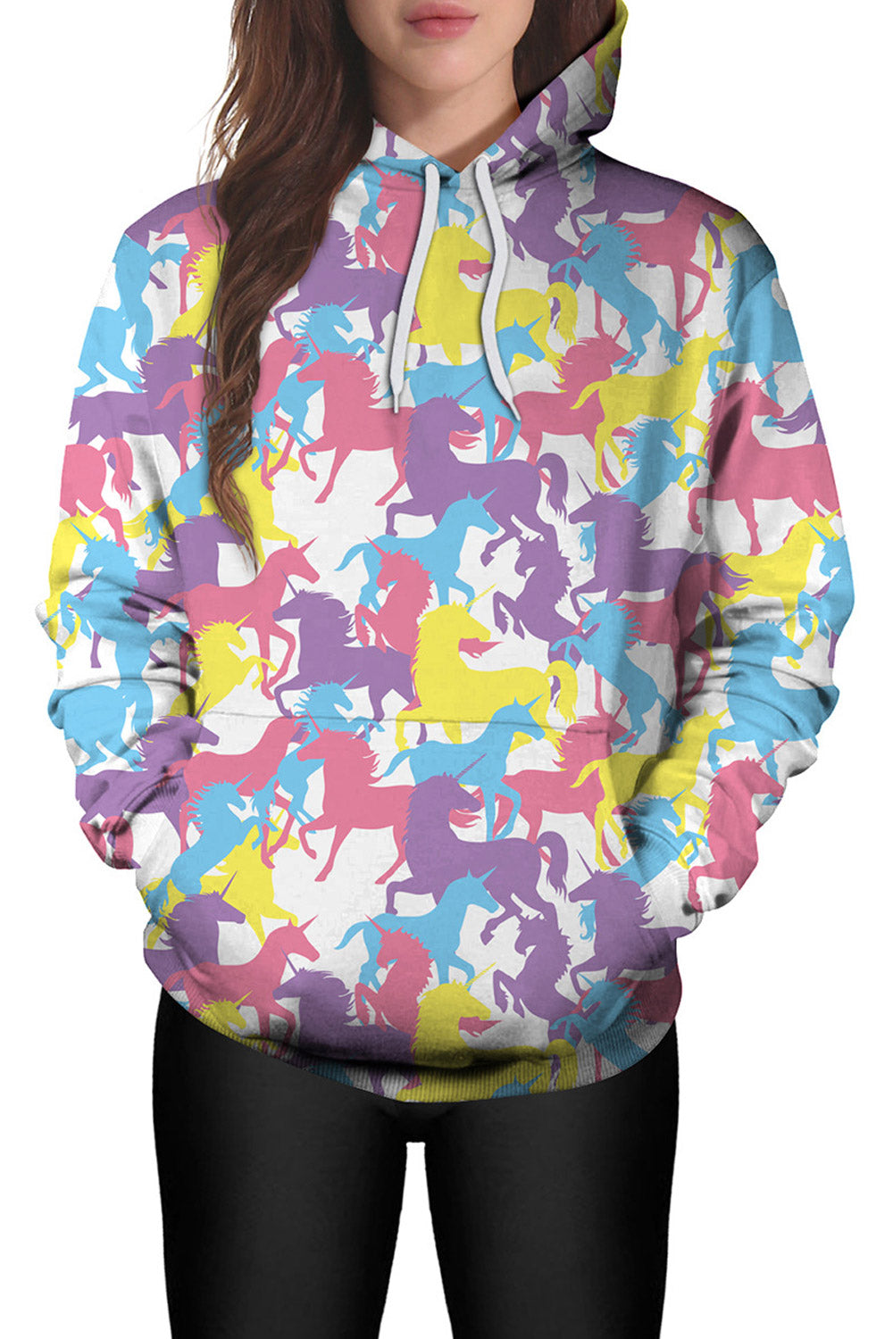 Women 3D Colorfull Print Loose Hoodie