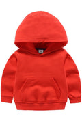 Kids Boys Ribbed Cuff Superb Solid Colored Thick & Warm Comfortable Pullover Hoodie