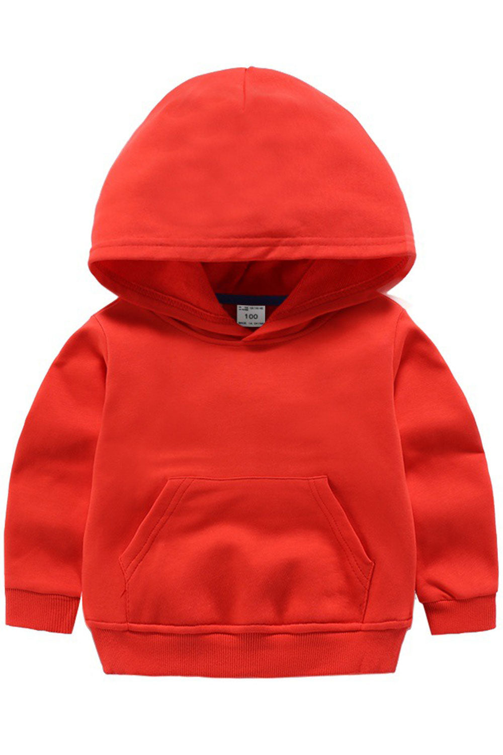 Kids Boys Ribbed Cuff Superb Solid Colored Thick & Warm Comfortable Pullover Hoodie
