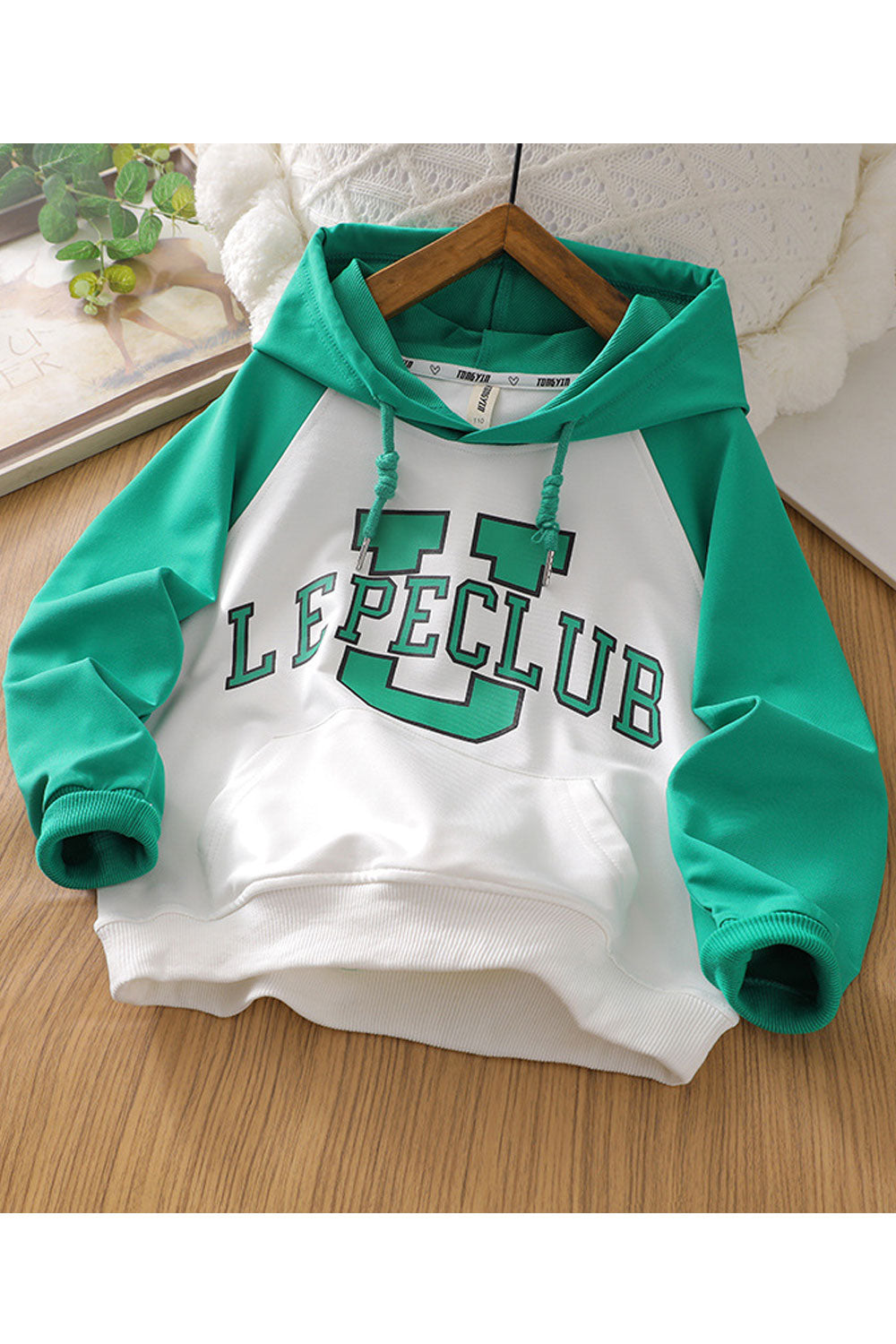 Kids Boys Superb Letter Pattern Warm & Restful Long Sleeve Durable Drawstring Pullover Hoodie